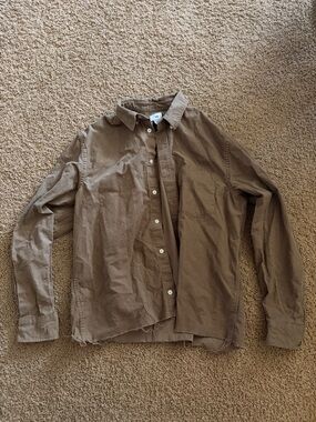 H&M Button-Up Shirt in Taupe